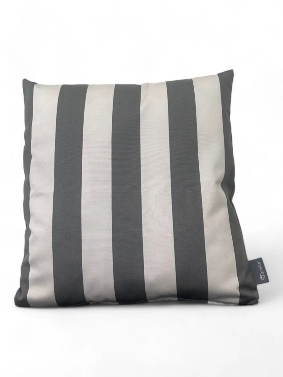Solids Yacht stripe charcoal  grey cushion photo 1